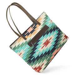 WG53-8112 Wrangler Southwestern Dual Sided Print Canvas Tote Bag