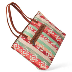 WG53-8112 Wrangler Southwestern Dual Sided Print Canvas Tote Bag