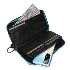 WG133-W006  Wrangler Cow Print Wallet  -Turquoise