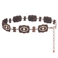 Rustic Couture's® Etched Concho Link Chain Belt