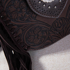 MW1249-8360 Montana West Tooled Collection Concealed Carry Crossbody - Coffee