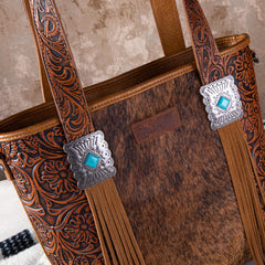 2024 New Wrangler Hair-On Cowhide Tote/Crossbody Bag Collection - Cowgirl Wear