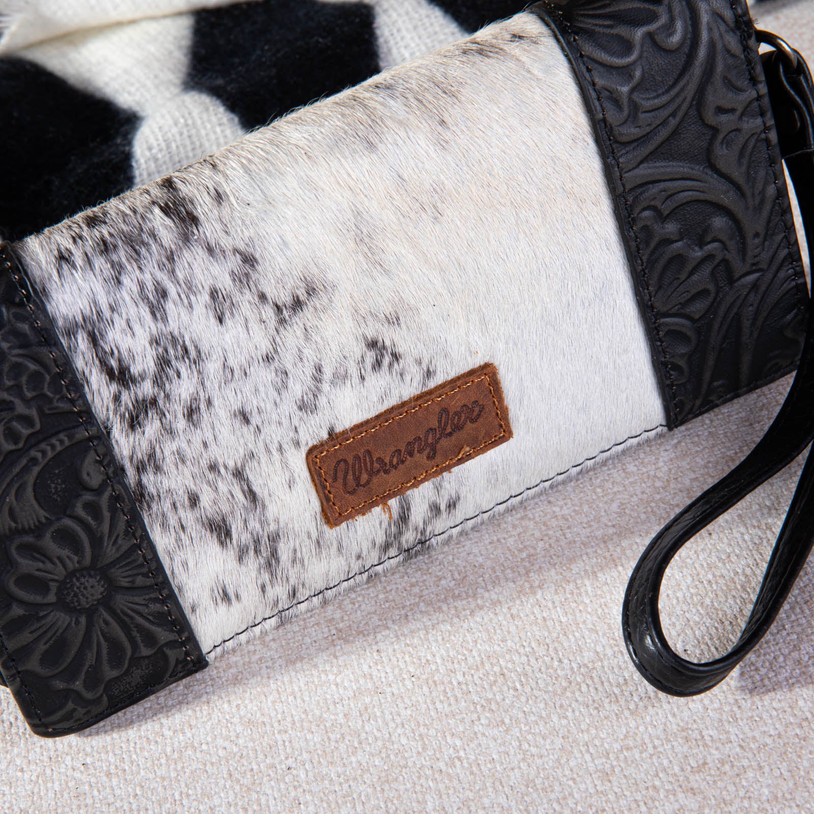 2024 New Wrangler Hair-On Cowhide Collection Wristlet Wallet - Cowgirl Wear