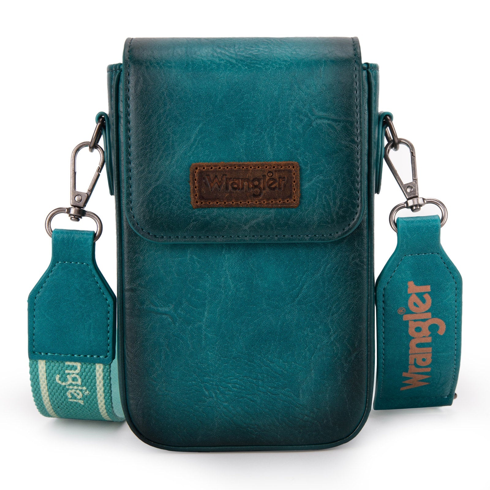WG118-204  Wrangler Crossbody Cell Phone Purse With Back Card Slots - Turquoise
