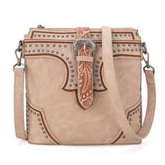 Montana West Buckle Studs Crossbody Bag