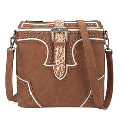 Montana West Buckle Studs Crossbody Bag