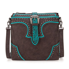 Montana West Buckle Studs Crossbody Bag