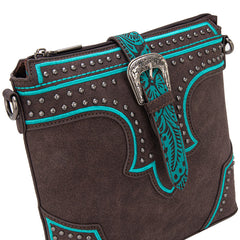 Montana West Buckle Studs Crossbody Bag