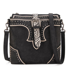 Montana West Buckle Studs Crossbody Bag