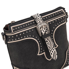 Montana West Buckle Studs Crossbody Bag