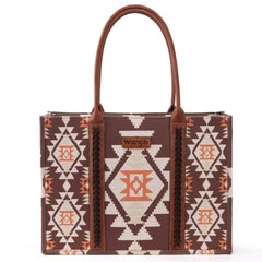 Wrangler Aztec Southwestern Pattern Dual Sided Print Canvas Tote/Crossbody Bag Collection - Cowgirl Wear