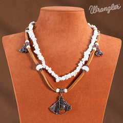 Wrangler® Horse Pendant Beads Necklace