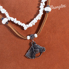 Wrangler® Horse Pendant Beads Necklace