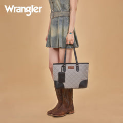 Wrangler Quilted Tote Bag Detachable Card Holder