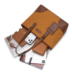 Wrangler Quilted Tote Bag Detachable Card Holder