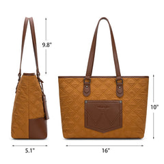 Wrangler Quilted Tote Bag Detachable Card Holder