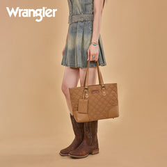 Wrangler Quilted Tote Bag Detachable Card Holder