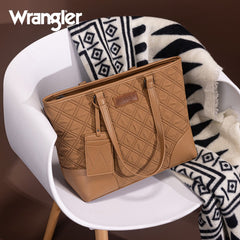 Wrangler Quilted Tote Bag Detachable Card Holder