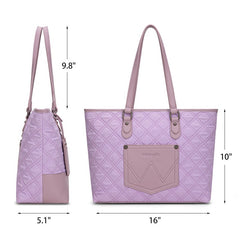 Wrangler Quilted Tote Bag Detachable Card Holder