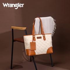 Wrangler Quilted Tote Bag Detachable Card Holder