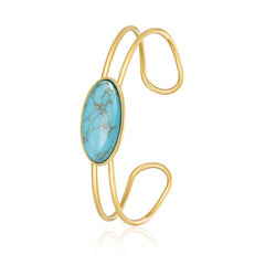 Wrangler Gold Western Natural Stone Cuff Bangle
