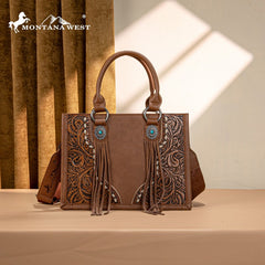 Montana West Tooled Concho Concealed Carry Tote Bag