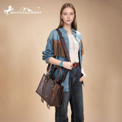 Montana West Tooled Concho Concealed Carry Tote Bag