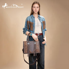 Montana West Tooled Concho Concealed Carry Tote Bag