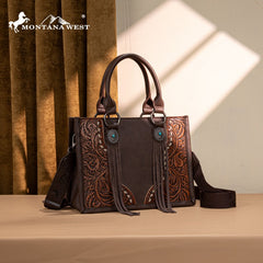 Montana West Tooled Concho Concealed Carry Tote Bag