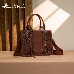 Montana West Tooled Concho Concealed Carry Tote Bag