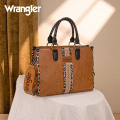 Wrangler Leopard Whipstitch Concealed Carry Tote Bag