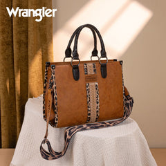 Wrangler Leopard Whipstitch Concealed Carry Tote Bag
