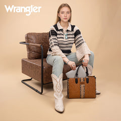 Wrangler Leopard Whipstitch Concealed Carry Tote Bag