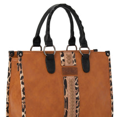 Wrangler Leopard Whipstitch Concealed Carry Tote Bag