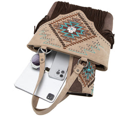 Montana West Aztec Fringe Concealed Carry Tote Bag