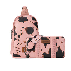 WRANGLER COW PRINT BAG SET