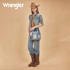 Wrangler Canvas Braided Fringe Tote Bag