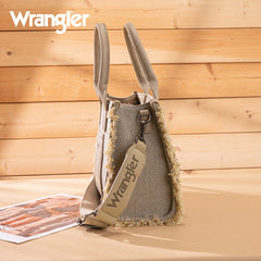 Wrangler Canvas Braided Fringe Tote Bag