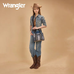 Wrangler Canvas Braided Fringe Tote Bag