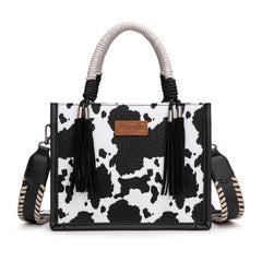 Wrangler CowPrint Rope Handle Tote Bag