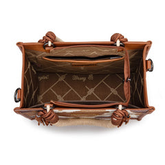 Wrangler CowPrint Rope Handle Tote Bag