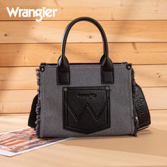 Wrangler Canvas Braided Fringe Tote Bag