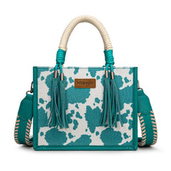 Wrangler CowPrint Rope Handle Tote Bag