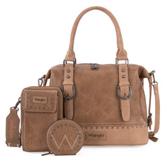 Wrangler Buckle Collection Barrel Satchel Doctor Bag Set