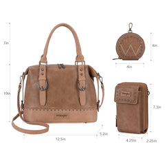 Wrangler Buckle Collection Barrel Satchel Doctor Bag Set