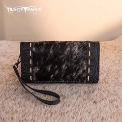 Trinity Ranch Genuine Hair-On Cowhide Tooled Concealed Carry Tote Bag