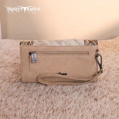 Trinity Ranch Genuine Hair-On Cowhide Tooled Concealed Carry Tote Bag