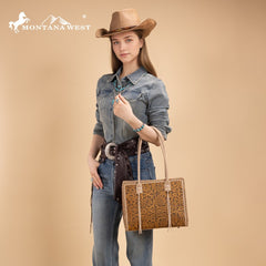 Montana West Floral Tooled Tote Bag