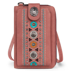 PHD-2116  American Bling  Embroidered Concho Phone Wallet/Crossbody