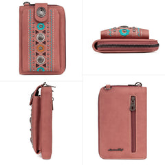 PHD-2116  American Bling  Embroidered Concho Phone Wallet/Crossbody